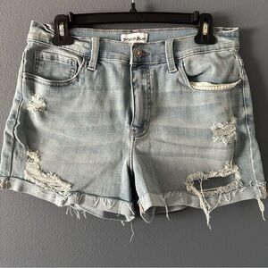 Studio Light Blue Distressed Denim Shorts